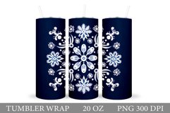 Snowflake Tumbler Design. Winter Tumbler Wrap Sublimation Product Image 1