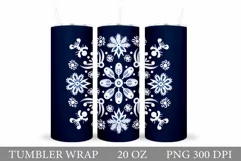 Snowflake Tumbler Design. Winter Tumbler Wrap Sublimation Product Image 1