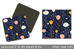 Wildflowers Magnet Design. Flowers Magnet Sublimation Product Image 1