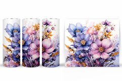 Flowers Tumbler Wrap Design. Sublimation Tumbler Flowers Product Image 2