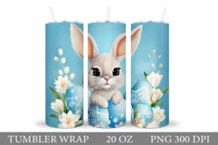 Cute Bunny Tumbler Sublimation. Bunny Easter Tumbler Design Product Image 1