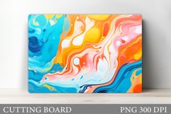 Liquid Cutting Board Design. Colorful Abstract Cutting Board Product Image 1