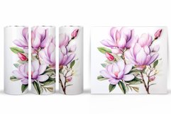 Magnolia Flowers Tumbler. Flowers Tumbler Wrap Design Product Image 2