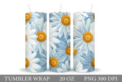 Daisy Flowers Tumbler Design. Floral Tumbler Sublimation Product Image 1