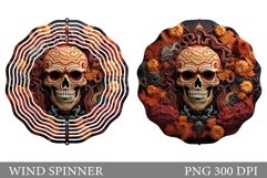 Skull Wind Spinner Design. Halloween Wind Spinner Product Image 1