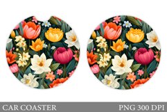 Flowers Car Coaster Design. 3D Flowers Car Coaster Product Image 1