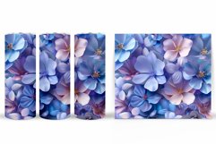 3D Flowers Tumbler Wrap Design. Floral Tumbler Sublimation Product Image 2