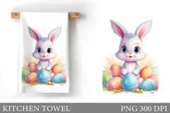 Bunny Kitchen Towel Design. Easter Bunny Kitchen Towel Product Image 1