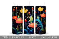 Flowers Tumbler Design. Sublimation Tumbler Flowers Product Image 1