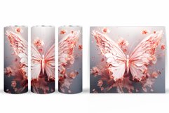 3D Butterfly Tumbler Design. 3D Flowers Tumbler Sublimation Product Image 2