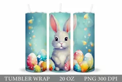 Bunny Easter Tumbler Design. Spring Bunny Tumbler Wrap Product Image 1