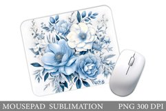 Flowers Mouse Pad Template. Summer Flowers Mouse Pad Design Product Image 1