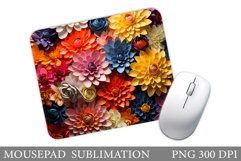Flowers Mouse Pad Sublimation. 3D Flowers Mouse Pad Design Product Image 1