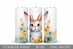 Cute Bunny Tumbler. Bunny Easter Tumbler Design Product Image 1