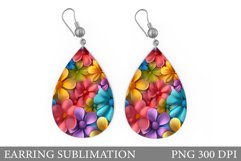 Flowers Earring Design. Flowers Teardrop Earring Template Product Image 1