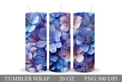 3D Flowers Tumbler Wrap Design. Floral Tumbler Sublimation Product Image 1