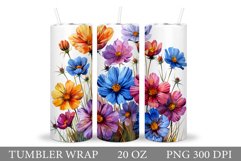 Flowers Tumbler Design. Flowers Tumbler Sublimation Product Image 1