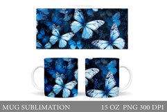Butterflies Mug Sublimation. Butterflies Mug Design Product Image 1