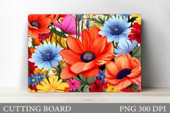 Flowers Cutting Board Design. Cutting Board Sublimation Product Image 1