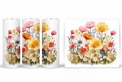 3D Flowers Tumbler Design. Wildflowers Tumbler Sublimation Product Image 2