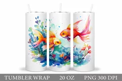 Fish Tumbler Wrap Design. Fish Tumbler Sublimation Product Image 1
