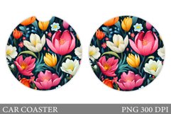 3D Flowers Car Coaster. Flowers Car Coaster Sublimation Product Image 1