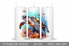 Turtle Tumbler Wrap Design. Turtle Tumbler Wrap Sublimation Product Image 1