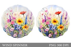Wildflowers Wind Spinner. Floral Wind Spinner Template Product Image 1