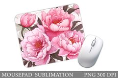 Pions Mouse Pad Sublimation. Flowers Mouse Pad Design Product Image 1