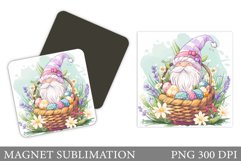 Cute Gnome Magnet Sublimation. Easter Gnome Magnet Design Product Image 1