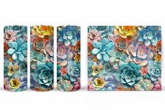 Succulents Tumbler Design. Flowers Tumbler Sublimation Product Image 2