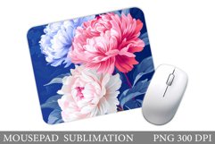 Pions Mouse Pad Sublimation. Flowers Mouse Pad Design Product Image 1