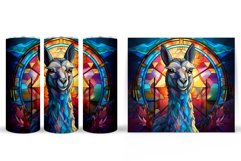 Lama Tumbler Wrap Design. Stained Glass Lama Tumbler Wrap Product Image 2