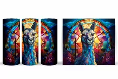 Lama Tumbler Wrap Design. Stained Glass Lama Tumbler Wrap Product Image 2