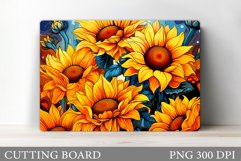 Sunflowers Cutting Board. Flowers Cutting Board Sublimation Product Image 1