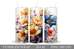 Flowers Tumbler Design. Flowers Tumbler Sublimation Product Image 1