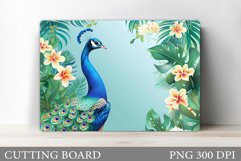 Peacock Cutting Board. Flowers Cutting Board Design Product Image 1