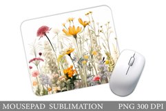 Wildflowers Mouse Pad. 3D Flowers Mouse Pad Design Product Image 1