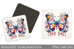 Butterfly Magnet Design. Butterfly Magnet Sublimation Product Image 1