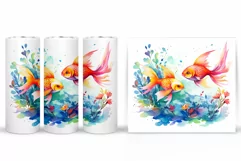Fish Tumbler Wrap Design. Fish Tumbler Sublimation Product Image 2