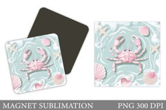 Crab Magnet Design. Sea Magnet Sublimation Product Image 1