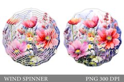 Flowers Wind Spinner Sublimation. Wildflowers Wind Spinner Product Image 1