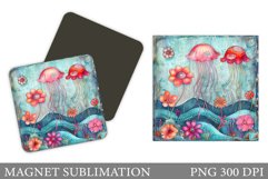Jellyfish Magnet Sublimation. Sea Magnet Design Product Image 1