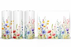 Flowers Tumbler Design. Wildflowers Tumbler Wrap Sublimation Product Image 2