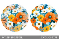 Flowers Wind Spinner Sublimation. Summer Wind Spinner Design Product Image 1