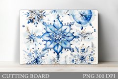 Snowflakes Cutting Board. Christmas Kitchen Cutting Board Product Image 1