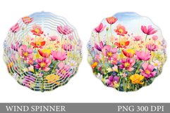Wildflowers Wind Spinner. Floral Wind Spinner Sublimation Product Image 1