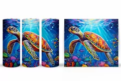 Turtle Tumbler Wrap Design. Turtle Tumbler Wrap Sublimation Product Image 2