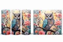 Owl Tumbler Sublimation. Flowers Tumbler Design Product Image 2
