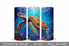 Turtle Tumbler Wrap Design. Turtle Tumbler Wrap Sublimation Product Image 1